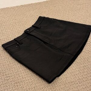 Black Alice+Olivia Genuine Leather Mini Skirt